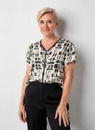 T-shirt imprimé fantaisie manches courtes beige KALISSON femme