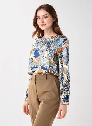 T-shirt manches longues manches longues bleu VLT'S BY VALENTINA'S femme