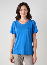 T-shirt coupe cintrée manches courtes bleu KALISSON femme