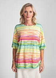T-shirt coupe droite manches courtes vert JOY OF LIFE femme