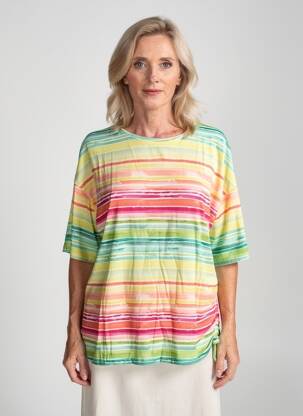 T-shirt coupe droite manches courtes vert JOY OF LIFE femme
