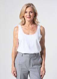 Débardeur stretch sans manche blanc CISO femme