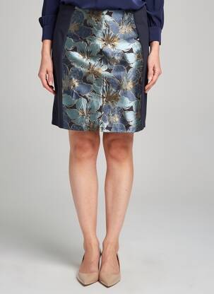 Jupe courte coupe droite bleu JUS D'ORANGE femme