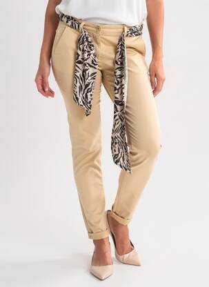Pantalon slim poches beige LE TEMPS DES CERISES femme