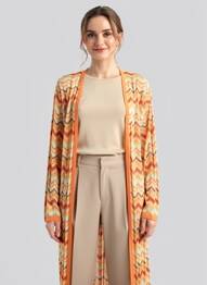 Gilet manches longues manches longues orange SURKANA femme