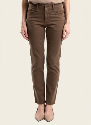 Pantalon slim poches marron ANNA MONTANA femme