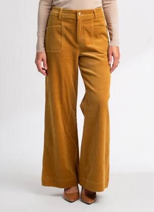 Pantalon flare fermeture zippée sous rabat boutonné beige SURKANA femme
