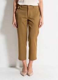 Pantalon 7/8 fermeture zippée sous rabat avec crochet marron SURKANA femme