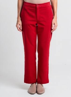 Pantalon droit stretch taille normale rouge SURKANA femme
