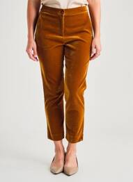 Pantalon 7/8 fermeture zippée sous rabat boutonné marron SURKANA femme