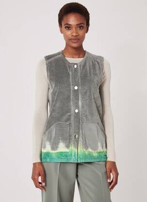 Veste casual col rond gris DROLATIC femme