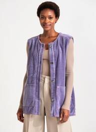 Veste casual col rond violet DROLATIC femme