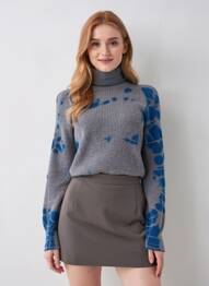 Pull coupe cintrée manches longues gris LEON & HARPER femme