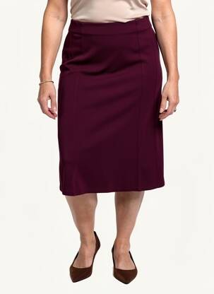 Jupe mi-longue doublure textile violet GEVANA femme
