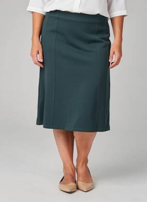 Jupe mi-longue taille normale vert GEVANA femme