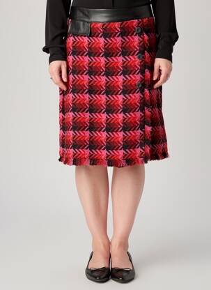 Jupe mi-longue doublure textile rose LESLIE femme