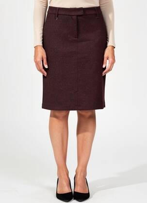 Jupe mi-longue taille à pinces rouge GARDEUR femme