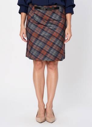 Jupe mi-longue taille normale bleu LO! LES FILLES femme