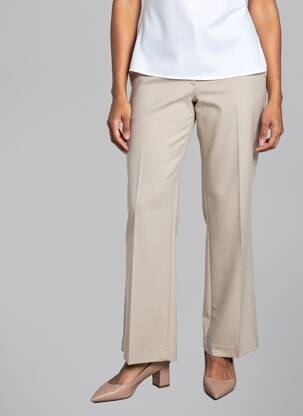Pantalon droit tissage crêpe taille normale beige GARDEUR femme