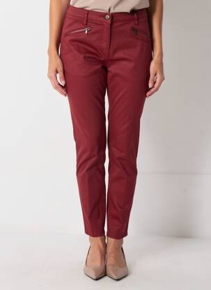 Pantalon slim tissage enduit taille normale rouge TONI femme