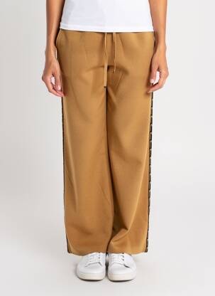 Pantalon droit taille élastique taille normale marron PASSIONI femme