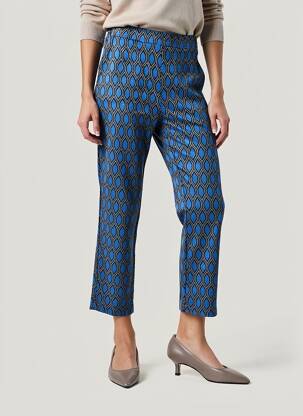 Pantalon droit stretch taille normale bleu MARIA BELLENTANI femme