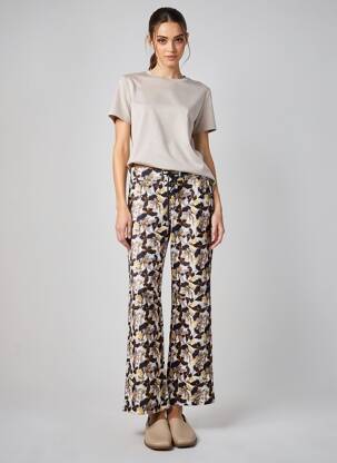 Pantalon droit taille élastique taille normale noir ELEONORA AMADEI femme