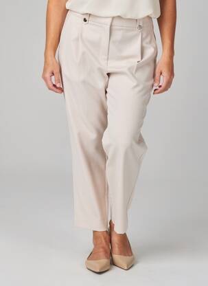 Pantalon droit stretch taille normale beige LESLIE femme