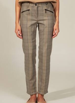 Pantalon slim tissage popeline taille normale marron TONI femme