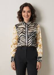Chemisier tissage crêpe manches longues noir LOLA CASADEMUNT femme
