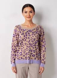 Pull coupe cintrée manches longues violet LEO & UGO femme