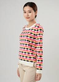Pull stretch manches longues rose LEO & UGO femme