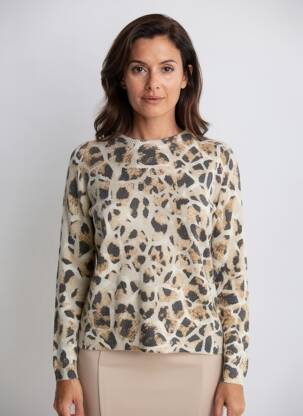 Pull coupe cintrée manches longues beige FUEGO WOMAN femme