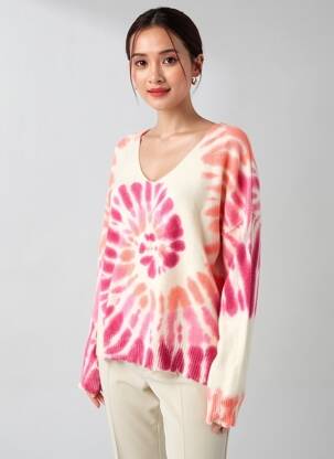 Pull col v manches longues rose MPC (MA PETITE CAPSULE) femme