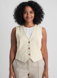 Gilet sans manche poches beige TONI femme