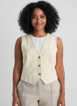 Gilet sans manche coupe cintrée beige TONI femme