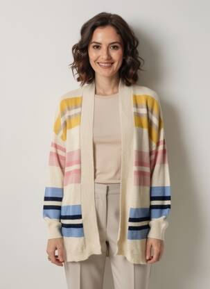 Gilet manches longues resserrée sur le bas beige FUEGO WOMAN femme
