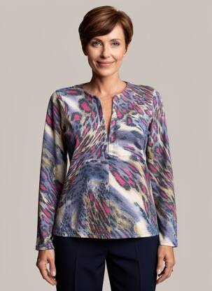 Pull coupe cintrée manches longues violet GEVANA femme
