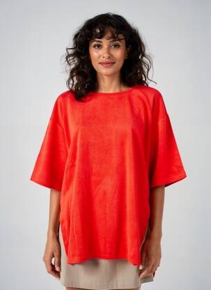 T-shirt manches 3/4 manches 3/4 rouge CREAM femme