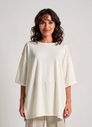 T-shirt manches 3/4 manches 3/4 beige CREAM femme