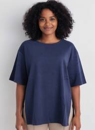 T-shirt manches 3/4 manches 3/4 bleu CREAM femme