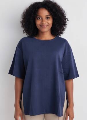 T-shirt manches 3/4 manches 3/4 bleu CREAM femme