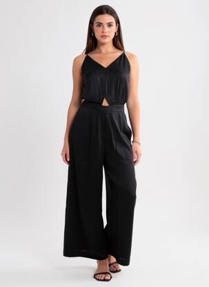Combi-pantalon fines bretelles fines bretelles noir KARMA KOMA femme