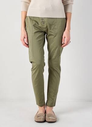 Pantalon slim taille élastique vert NÜ femme