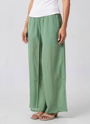 Pantalon large taille normale taille normale vert DROLATIC femme