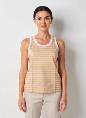 Débardeur stretch sans manche marron PORTOFINO femme