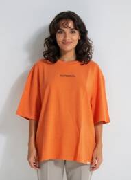 T-shirt coupe droite manches courtes orange PENN & INK N.Y femme