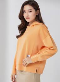 Sweat-shirt à capuche stretch manches longues orange LIV BERGEN femme