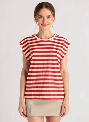 T-shirt stretch manches courtes rouge FLOOR femme