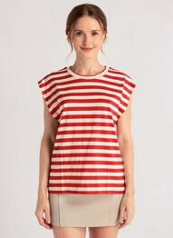 T-shirt stretch manches courtes rouge FLOOR femme